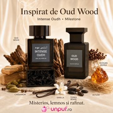Parfum Arăbesc Milestone Intense Oudh EDP 100 ml Bărbat, Inspirat Oud Wood, Aromă Oriental Lemnoasă cu Bergamotă, Condimente, Șofran, Lemn Cald, Note Rășinoase, Trandafir, Oud, Patchouli, Ambră și Mosc - Img 8