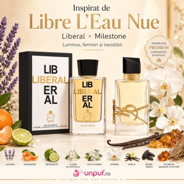 Parfum Arăbesc Milestone Liberal EDP 100 ml Damă, Inspirat Libre L’Eau Nue, Aromă Aromatic Orientală cu Lavandă, Mandarină, Bergamotă, Floare de Portocal Tunisiană, Iasomie Sambac, Orhidee, Vanilie de Madagascar, Tonka, Ambră Gri și Vetiver - Img 8