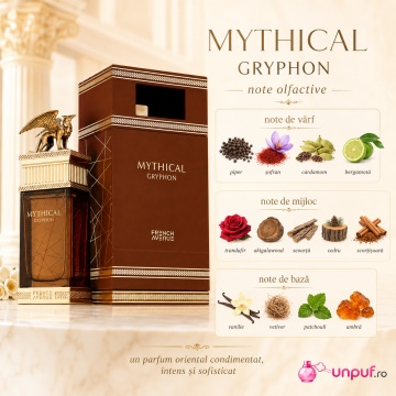 Parfum Arăbesc Mythical Gryphon French Avenue 100 ml, Apă de Parfum Unisex, Damă și Bărbat, Inspirat Ombre Nomade, Aromă Aromatic Orientală Lemnoasă cu Oud, Trandafir, Șofran, Piper, Cardamom, Bergamotă, Akigalawood, Cedru, Scorțișoară, Vanilie, Vetiver, - Img 4