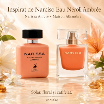 Parfum Arăbesc Narissa Ambre Maison Alhambra EDP 100 ml Damă, Inspirat Narciso Ambrée, Aromă Oriental Florală cu Flori Albe, Ylang-Ylang, Ambră, Mosc, Cashmeran, Cedru și Vanilie - Img 8