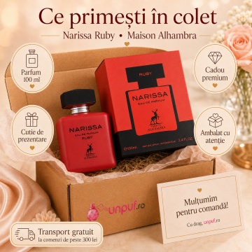Parfum Arăbesc Narissa Ruby Maison Alhambra EDP 100 ml Damă, Inspirat Narciso Rouge, Aromă Lemnos Floral Mosc cu Mosc, Stânjenel, Trandafir, Cedru, Floare de Portocal, Tuberoză, Tonka, Santal, Vanilie și Vetiver - Img 8