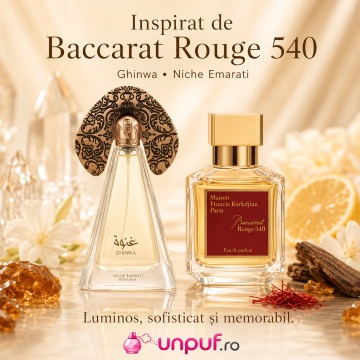 Parfum Arăbesc Niche Emarati Ghinwa Lattafa EDP 100 ml Unisex, Inspirat Baccarat Rouge 540, Aromă Orientală cu Fructe, Chihlimbar Cenușiu, Lemn, Mușchi de Stejar, Iasomie și Lemn de Cedru - Img 8