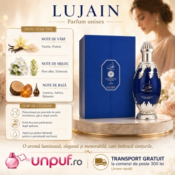 Parfum Arăbesc Niche Emarati Lujain Lattafa EDP 100 ml Unisex, Inspirat This Is Her, Aromă Pudrată Vanilată Floral Lemnoasă cu Piper Roz, Trandafir, Iasomie Sambac, Tuberoză, Santal, Tonka, Vanilie, Labdanum, Șofran și Piele - Img 9