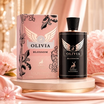 Parfum Arăbesc Olivia Blossom Maison Alhambra EDP 80 ml Damă, Inspirat Olympea Blossom, Aromă Chypre Fructată cu Piper, Trandafir, Coacăză Neagră, Pară, Cașmiran, Paciuli și Vanilie