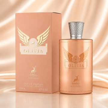 Parfum Arăbesc Olivia Maison Alhambra EDP 80 ml Damă, Inspirat Olympea Paco Rabanne, Aromă Oriental Florală cu Ghimbir, Iasomie, Mandarină, Sare, Vanilie, Ambră Gri, Cașmiran și Lemn de Santal
