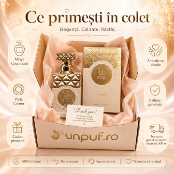 Parfum Arăbesc Paris Corner Minya Coco Lush 100 ml, Apă de Parfum Unisex, Damă, Bărbat, Aromă Dulce Fructată cu Apă de Cocos, Zmeură, Macarons și Mosc, Inspirat Thank U Next - Img 4