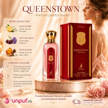 Parfum Arăbesc Queenstown Intense Pour Femme Maison Alhambra EDP 100 ml Damă, Inspirat Q Dolce & Gabbana, Aromă Aromatic Fructată cu Lămâie Siciliană, Iasomie, Portocală, Cireașă Neagră, Heliotrop, Ambră și Note Lemnoase - Img 9