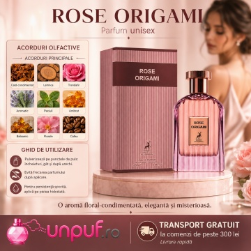 Parfum Arăbesc Rose Origami Maison Alhambra EDP 100 ml Damă, Inspirat Cafe Rose Tom Ford, Aromă Oriental Florală cu Trandafir Turcesc, Cafea, Trandafir Bulgăresc, Paciuli, Cardamom, Coriandru, Ylang Ylang, Lemn de Santal și Olibanum - Img 9
