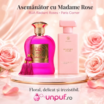 Parfum Arăbesc Rua Radiant Roses Paris Corner 100 ml, Apă de Parfum Damă, Aromă Florală de Trandafir, Inspirat Madame Rose - Img 8