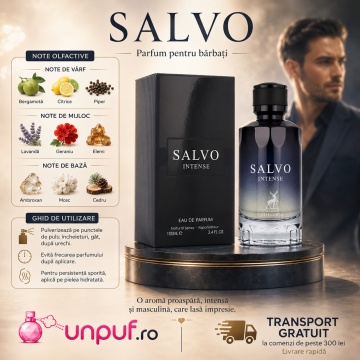 Parfum Arăbesc Salvo Intense Maison Alhambra EDP 100 ml Bărbat, Inspirat Sauvage, Aromă Oriental Fougère cu Bergamotă, Lavandă, Anason, Nucșoară, Piper, Ambroxan și Vanilie - Img 9