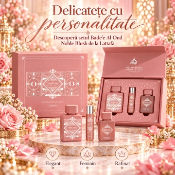 Parfum Arăbesc Set Cadou Lattafa A Luxurious Badee Al Oud Noble Blush 3 Pcs - Img 2