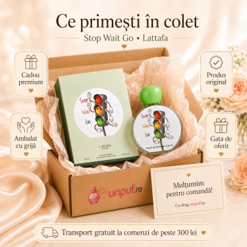 Parfum Arăbesc Stop Wait Go Lattafa Pride 75 ml, Apă de Parfum Unisex, Aromă Floral Fructat Gurmandă cu Lavandă, Pară, Piersică, Orhidee, Pralină, Nucă de Cocos, Ambră, Lemn de Santal și Mosc - Img 4