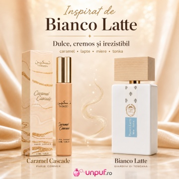 Parfum Arăbesc Taskeen Caramel Cascade Paris Corner 15 ml, Apă de Parfum Unisex, Damă, Bărbat, Aromă Gurmandă cu Caramel, Lapte, Miere, Tonka și Vanilie, Inspirat Bianco Latte - Img 8