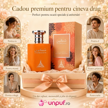 Parfum Arăbesc Taskeen Paris Corner 100 ml, Apă de Parfum Unisex, Damă, Bărbat, Aromă Fructat Gurmandă, Citrice, Piersică, Caramel și Vanilie, Inspirat Erba Pura - Img 7