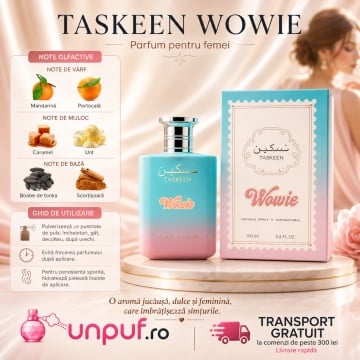 Parfum Arăbesc Taskeen Wowie Paris Corner 100 ml, Apă de Parfum Unisex, Damă și Bărbat, Aromă Fructat Florală, Inspirat Lost in Paris Roja - Img 8