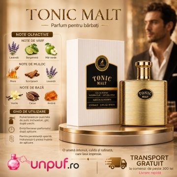 Parfum Arăbesc Tonic Malt Maison Alhambra EDP 100 ml Bărbat, Inspirat Le Male Elixir Jean Paul Gaultier, Aromă Oriental Fougere cu Cardamom, Lavandă, Mentă, Floare de Portocal, Rozmarin, Salvie, Tonka, Cacao și Rășină Benzoică - Img 9