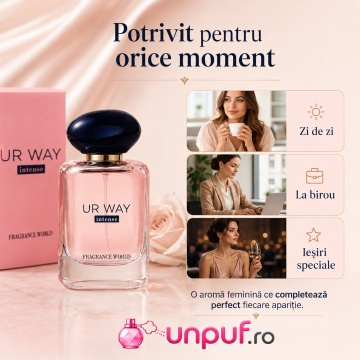 Parfum Arăbesc UR Way Intense Fragrance World 100 ml, Apă de Parfum Damă, Aromă Floral Alb Vanilată cu Portocală Amară, Floare de Portocal, Iasomie, Note Solare, Tuberoză, Vanilie de Madagascar, Lemn de Santal și Mosc - Img 6