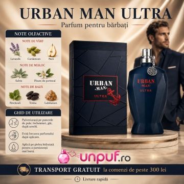 Parfum Arăbesc Urban Man Ultra Fragrance World 90 ml, Apă de Parfum Bărbat, Aromă Aromatic Citrică Modernă cu Grapefruit, Bergamotă, Piper Roz, Lemn de Cedru, Lavandă, Salvie, Ambroxan, Mosc și Vetiver - Img 9