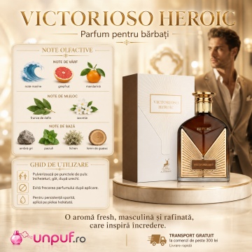 Parfum Arăbesc Victorioso Heroic Maison Alhambra EDP 100 ml Bărbat, Inspirat Invictus Legend Paco Rabanne, Aromă Lemnos Acvatică cu Note Marine, Grepfrut, Mandarină, Frunze de Dafin, Iasomie, Ambră Gri, Lemn de Guaiac, Lichen și Paciuli - Img 9
