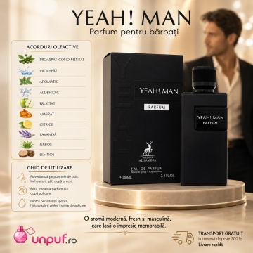 Parfum Arăbesc Yeah! Man Parfum Maison Alhambra EDP 100 ml Bărbat, Inspirat Y Le Parfum Yves Saint Laurent, Aromă Oriental Fougère Ambrată cu Măr, Aldehide, Grepfrut, Ghimbir, Salvie, Lavandă, Mușcată, Tonka, Cedru, Olibanum și Paciuli - Img 9