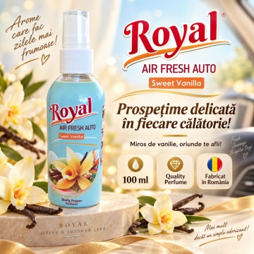 Parfum Auto Concentrat Sweet Vanilla, Parfum Ambiental pentru Interior Auto si Casa, Aromă Dulce de Vanilie, 100 ml
