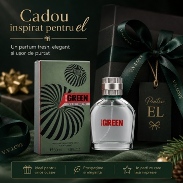 Parfum Bărbat V.V. Love Green Eau de Parfum 30 ml, Inspirat din Creed Green Irish Tweed, Aromă Fresh Verde și Lemnoasă - Img 5