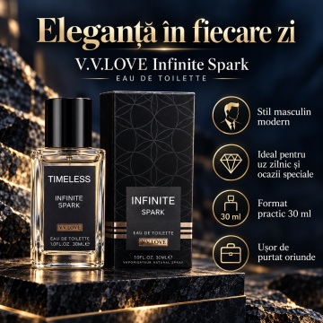 Parfum Barbati V.V.Love Infinite Spark, Eau de Toilette EDT, 30 ml, Oriental, Masculin, Elegant, Spray, Format Compact, pentru Zi si Seara - Img 3