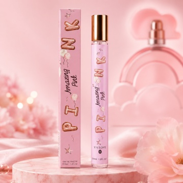 Parfum Damă Amazing Pink 35 ml V.V. Love, Apă de Toaletă, Inspirat de Cloud Pink Ariana Grande, Aromă Dulce Fructată cu Pitahaya, Fructe de Pădure, Ananas, Apă de Cocos, Orhidee de Vanilie, Pralină și Mosc
