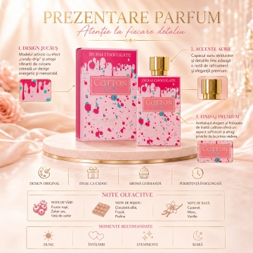 Parfum Dubai Chocolate - Cotton Candy Extrait de Parfum 80ml, tip arăbesc, Damă - Img 3