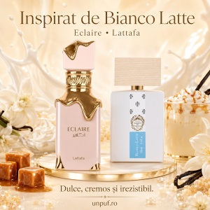 Parfum Eclaire Lattafa 100 ml, Apă de Parfum Damă, aromă dulce gurmandă cu caramel, lapte, miere, vanilie și pralină - Img 7