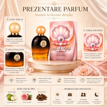 Parfum Gulf Orchid Lulut Alkhaleej 80 ml, parfum arăbesc, edp, Unisex, Damă, Bărbat - Img 3