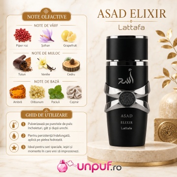 Parfum Lattafa Asad Elixir, Eau de Parfum Bărbați, 100 ml, parfum oriental intens - Img 5
