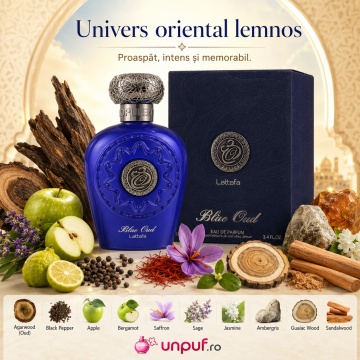 Parfum Lattafa Opulent Blue Oud 100 ml, Eau de Parfum unisex, aromă oriental lemnoasă cu oud - Img 6