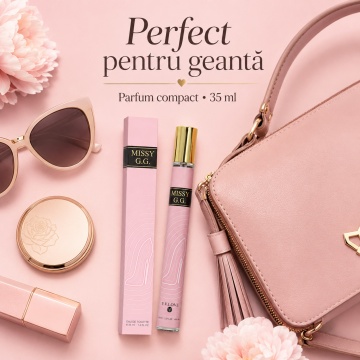 Parfum Missy G.G. 35 ml, Apă de Parfum Damă, Aromă Florală Dulce Vanilată și Delicată, Format Compact, Note de Bergamot, Migdale Amare, Bujor, Ylang Ylang, Vanilie și Cumarină - Img 3