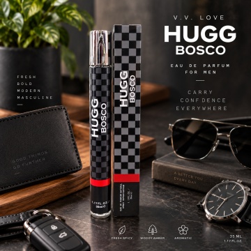 Parfum pentru barbati Hugg Bosco V.V. Love, Apa de Parfum, 35 ml, aroma verde aromatica, proaspat condimentata, fructata, lemnoasa si ambrata - Img 4