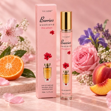 Parfum pentru femei Barries Weekend Pink Edition V.V. Love, Apa de Parfum, 35 ml, aroma florala fructata, mandarina, reseda, seva, floare de piersic, trandafir salbatic, zambila, stanjenel si nectarina