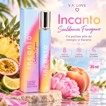Parfum pentru femei Si V.V. Love, Apa de Parfum, 35 ml, aroma fructata lemnoasa, coacaze negre, frezie, mandarina, bergamota, trandafir de mai, neroli, vanilie, paciuli si ambroxan