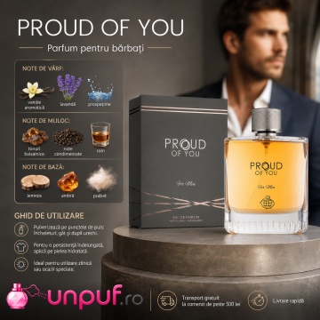 Parfum Proud Of You For Men Fragrance World 100 ml, Apa De Parfum, Barbati - Img 9