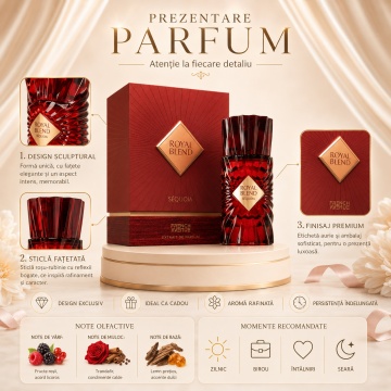 Parfum Unisex Arăbesc French Avenue Royal Blend Sequoia 100 ml, Apă de Parfum, Inspirat de Angels' Share Paradis Kilian, Aromă Oriental Ambrată cu Citrice, Condimente, Șofran, Fructe Roșii, Trandafir, Rășini, Vanilie, Ambră, Mosc și Lemn de Cedru - Img 3