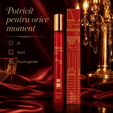 Parfum Unisex Chandelier Rouge 35 ml V.V. Love, Inspirat de Baccarat Rouge 540 Extrait de Parfum, Aromă Intensă cu Șofran, Migdale Amare, Iasomie, Cedru și Mosc - Img 4