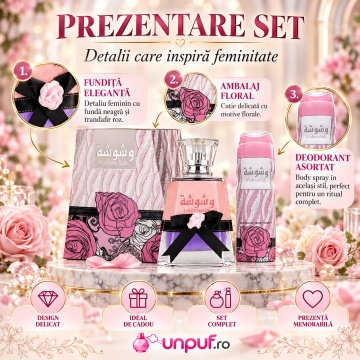 Parfum Washwashah Lattafa 100 ml, Apă De Parfum + 50 ml Deodorant Spray, Damă - Img 3