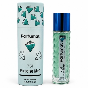 Set Apa de parfum Parfumat 751 Paradise Men, Barbat, 35 ml si Gentuta cosmetice - Img 3