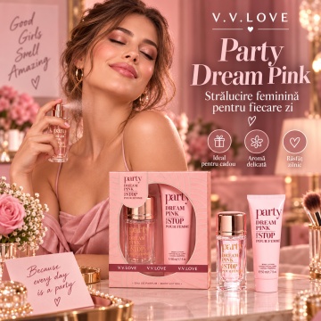 Set Cadou Femei V.V.Love Party Dream Pink Non Stop, Eau de Parfum 30 ml + Body Lotion 50 ml - Img 3