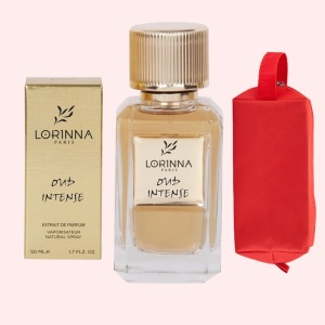 Set Extract de Parfum Lorinna Paris Parfum Oud Intense, 50 ml, Unisex Damă Bărbat si Gentuță Parfumuri