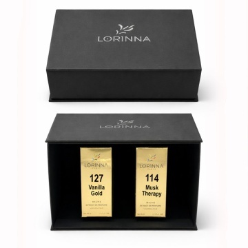 Set parfum Lorinna Paris Musk Therapy & Vanilla Gold, 2 x 50 ml, Cutie cadouri parfum premium