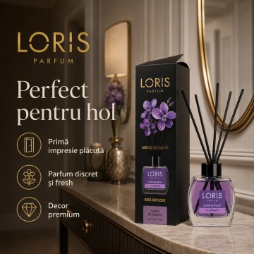 Set parfum odorizat de camera cu betisoare parfumate, miros placut persistent, LORIS PARFUM, esenta Violeta Mov, 120 ml - Img 4