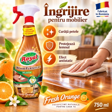 Solutie curatare mobila si lemn Royal Hygiene Wood Furniture – 750 ml - Img 3