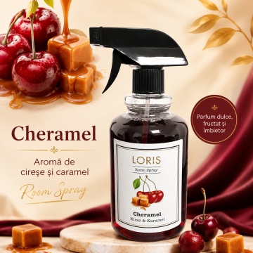 Spray Odorizant de Cameră, Hol, Baie și Auto Loris Pafum Cheramel Kiraz & Karamel, 500 ml, Aromă de Cireșe și Caramel - Img 2