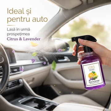 Spray Odorizant Loris Pafum Citrus & Lavander, 500 ml, pentru Cameră, Hol, Baie și Auto, Aromă de Citrice și Lavandă - Img 6