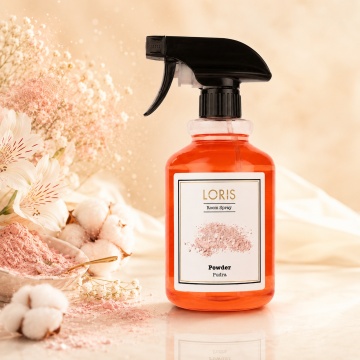 Spray Odorizant Loris Pafum Powder, 500 ml, pentru Cameră, Hol, Baie și Auto, Aromă Pudrată